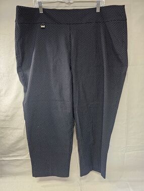 Premise Woman Black Dress Ankle Pants with White Micro-Dot Pattern Size 3x